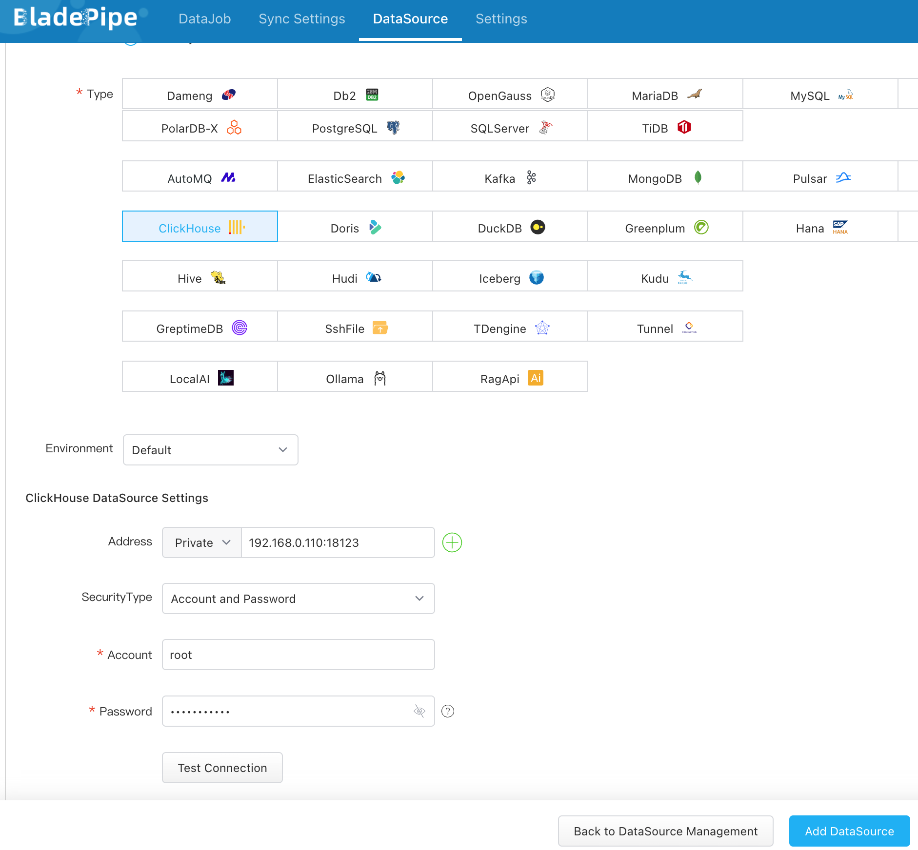 Add ClickHouse as a target