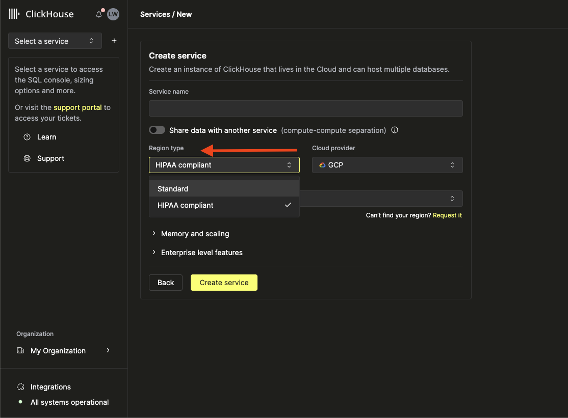 Deploy to HIPAA region